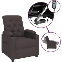 vidaXL Relaxsessel Elektrisch Dunkelbraun Stoff