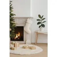 ABERTO DESIGN Weihnachtsstrumpf in Creme - onesize