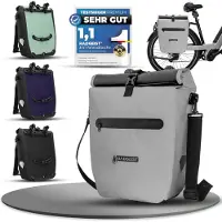 RADGEIST Tasche für Fahrradträger - Wasserdicht - Reflektierend - 20L - Grau
