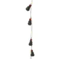 MARELIDA LED Drahtlichterkette TANNENBAUM - 20 warmweiße LED - L: 1,90m - Timer - Batterie - grün