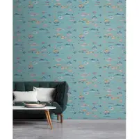 A.S. Création Vliestapete "PintWalls II Tapete mit Fischen Mustertapete mit Tieren Tiere" matt strukturiert Vliestapete Kinderzimmer für Schlafzimmer Küche Wohnzimmer Fische Flur