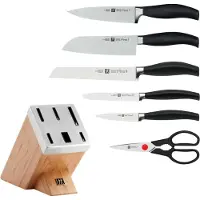 Zwilling Messerblock "***** FIVE STAR" 7 Stk. Selbstschärfender Messerblock, inkl. 5 Messer + Schere, Bambus