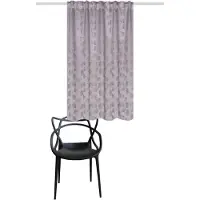 Home wohnideen Vorhang "GINGKO" Gr. 1, grau, B:135cm H:145cm, Polyester, Gardinen, Vorhang, Verdunkler, jacquardgemustertes Gingko-Blatt-Motiv, 100% verdunklend