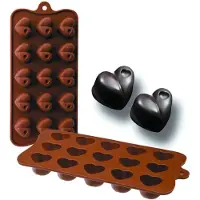 Ibili Silikonform Herzpralinen 10,5 x 21 x 2,5 cm Ideal für die Herstellung von Schokoladenherzen