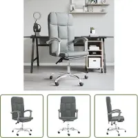 The Living Store Bürostuhl mit Liegefunktion Dunkelgrau Stoff