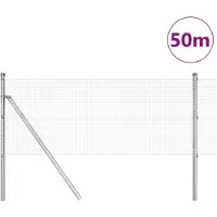 vidaXL Geschweißter Drahtzaun, bodenverankert 50 x 0,6 m Silber Netz