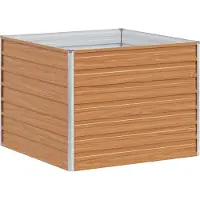 vidaXL Hochbeet Hellbraun 100 x 100 x 77 cm Verzinkter Stahl