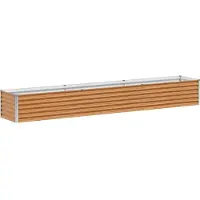 vidaXL Hochbeet Hellbraun 290 x 50 x 36 cm Verzinkter Stahl