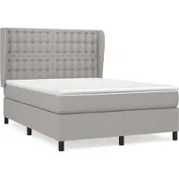 Syfax Boxspringbett mit Matratze Hellgrau 140x200 cm Stoff