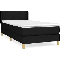 Syfax Boxspringbett mit Matratze Schwarz 90x190 cm Stoff
