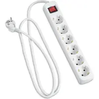 Hama Steckdosenleiste "Mehrfachsteckdose, 6-fach, Steckerleiste mit Schalter, 3 m Kabel", weiß, B:9cm H:6cm T:35,5cm, Kunststoff, Steckdosenleisten, Steckdosenleiste