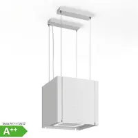 Klarstein Velaire Dunstabzugshaube Deckenhaube 40 cm - , 601 m³/h Luftstrom, Touch-Bedienung, LED, Liftfunktion, Leise, Abzugshaube, Weiß