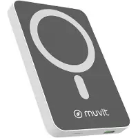 Muvit For Change MCCHP0006, 5000 mAh, Lithium Polymer (LiPo), Kabelloses Aufladen, Grau, Weiß