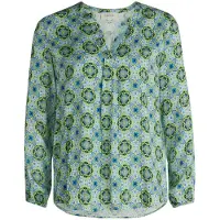 Cartoon Blusenshirt Damen Viskose grün gemustert, 38 830320-0001-00380