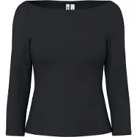 Pieces Pcphoebe U-boot-ausschnitt Oberteil Mit 3/4-ärmeln | Schwarz | L