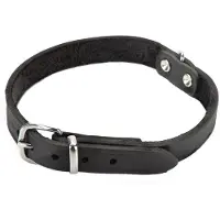 Beeztees Hundehalsband Leder - Schwarz - 57 cm x 20 mm