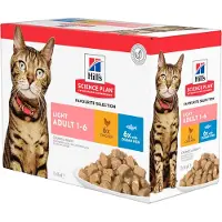 Hill's Pet Nutrition Adult Light Huhn Fisch Katzen-Nassfutter (Beutel, Kombi)