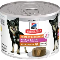 Hill's Pet Nutrition Adult Perfect Digestion Small & Mini mit Truthahn Hunde-Nassfutter (Mousse, Dosen)