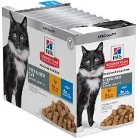 Hill's Pet Nutrition Mature Adult 7+ Sterilised Cat Huhn Meeresfisch Katzen-Nassfutter (Beutel, Kombi)
