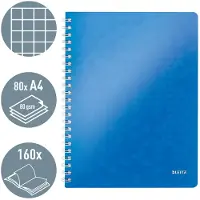 Leitz Notizbuch WOW 4638, DIN A4, kariert, blau