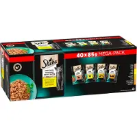 Sheba Mini Filets Variation mit Geflügel in Sauce Katzen-Nassfutter Megapack (Beutel 85 g)