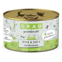 Grau getreidefreies Katzenfutter Rind & Ente - 6 x 200 g