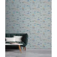 A.S. Création Vliestapete "PintWalls II Tapete mit Fischen Mustertapete mit Tieren Tiere" matt strukturiert Vliestapete Kinderzimmer für Schlafzimmer Küche Wohnzimmer Fische Flur