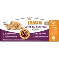 IAMS Erwachsene Katze Nassfutter – Land & Sea Collection – Sauce – 48 x 85 g