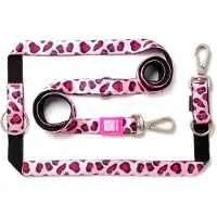Max & Molly Multi-Function Hundeleine - Leopard Pink - M