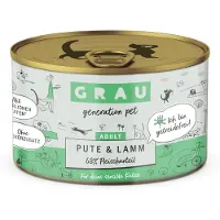 Grau getreidefreies Katzenfutter Pute & Lamm - 6 x 200 g