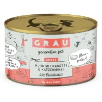 Grau Katze Huhn mit Karotte & Katzenminze 6x200 g Futter