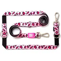 Max & Molly Multi-Function Hundeleine - Leopard Pink - L