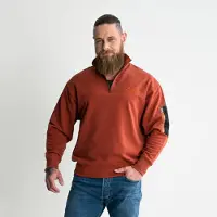 Stier Oversized Zip Sweater Functional Pocket organic cotton S Deep Red