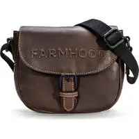 Farmhood Leder Umhängetasche Nashville Crossbody Bag Dark Brown 2 dunkelbraun