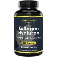 Plantomol Essentials - Kollagen Kapseln mit Hyaluron Biotin Zink & Vitamin C 1000mg /Tag 120 St