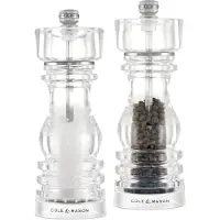 Cole & Mason H233107, Salz- und Pfeffermühlen-Set, Transparent, Acryl, Pfeffer, Salz, 180 mm