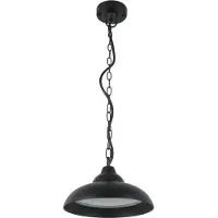 Licht-Erlebnisse LED Außenlampe hängend 25 cm breit H: max. 73 cm IP44 3000 K 1200 lm Schwarz Aluminium Pendelleuchte außen Veranda Garten