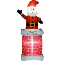 HOMCOM Weihnachtsmann mit Schornstein für Innen- und Außenbereich