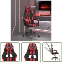 The Living Store Gaming-Stuhl Drehbar Schwarz und Rot Kunstleder