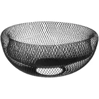 Orion Koszyk na owoce i warzywa kosz metalowy czarny miska patera okrągła loft 30 cm
