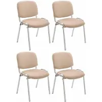 CLP 4er Set Stühle Ken Chrom Stoff creme