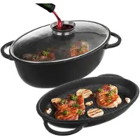 Orion Grande Aroma Backform mit Deckel doppelseitig 43 x 30 cm 127027