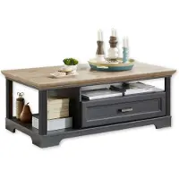 Innostyle Couchtisch Jasmin Beistelltisch graphit und Artisan Eiche 120x67 cm