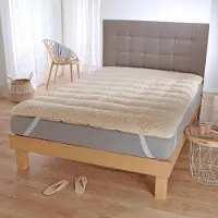 TRAUMSCHLAF Premium Lammflor Topper Unterbett 90x200 cm - beige