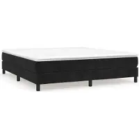 Syfax Boxspringbett mit Matratze Schwarz 180x200 cm Samt