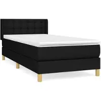 Syfax Boxspringbett mit Matratze Schwarz 90x200 cm Stoff