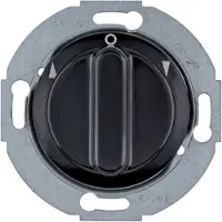 Berker 381113, Drehschalter, 1P, Metall, Kunststoff, Glanz, Schwarz, IP20
