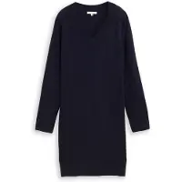 Tom Tailor Damen Strickkleid mit Kaschmir-Anteil, blau, Meliert, Gr. 40