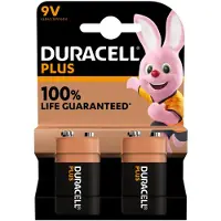 Duracell Plus, Einwegbatterie, 6LR61, Alkali, 9 V, 2 Stück(e), Schwarz, Bronze
