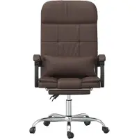 Helloshop26 - Liegemassagesessel für Büro Computer Arbeitszimmer braunes Kunstleder 02_0025409